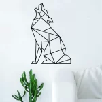 Geometric Wolf Howling Animal Wall Decor