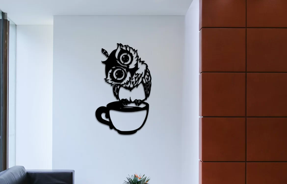 mug owl wall art