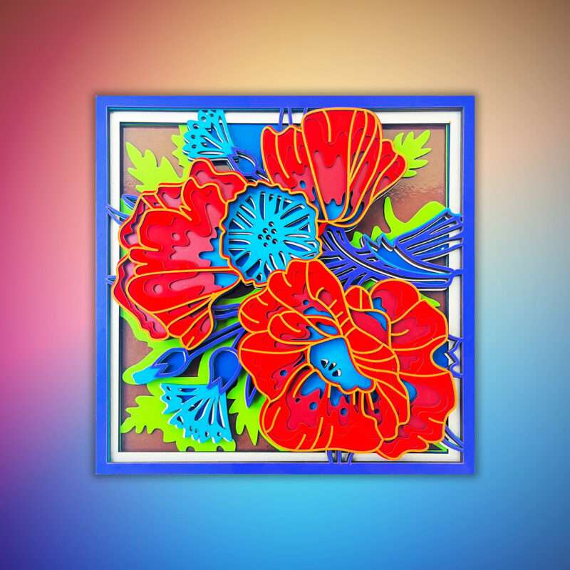 Flowers Mandala Multilayered Wall Art
